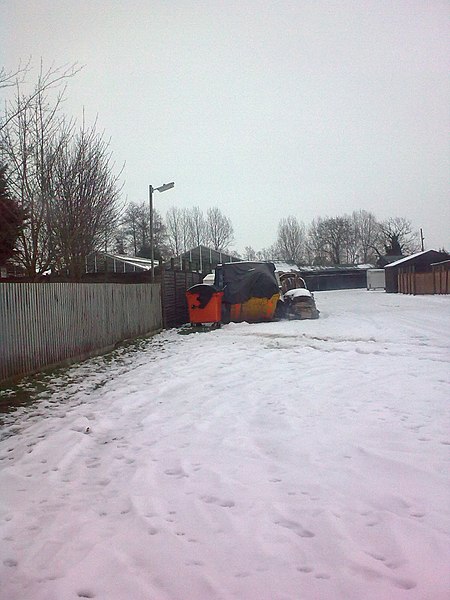 450px-stonham barns entrance in the snow - geograph.org.uk - 2774038