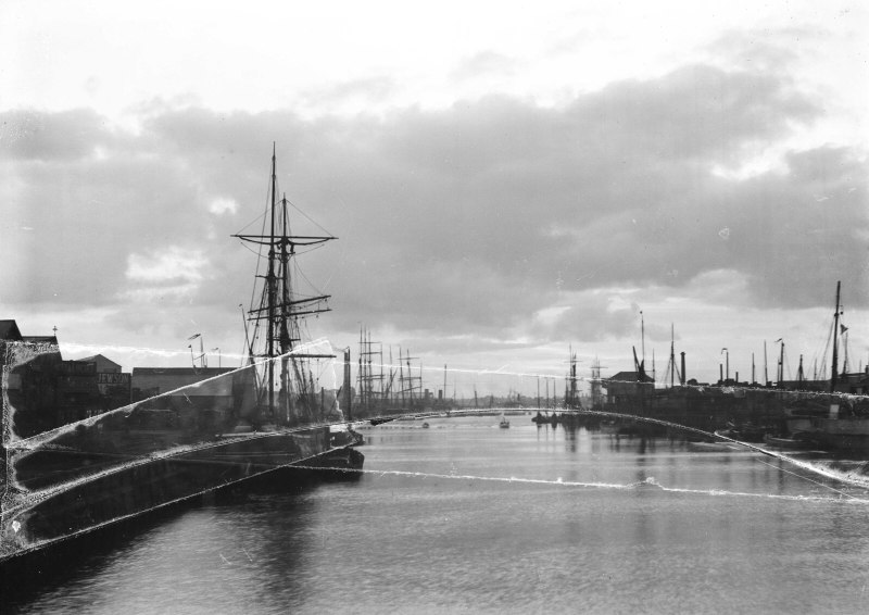 Lossy-page1-800px-a view of the inner harbour at sunset from the harbour entrance west of the road bridge. rmg p27519.tiff